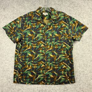 Wallace And Barnes Shirt Mens Medium Green Camo Floral Rip Stop Button Up
